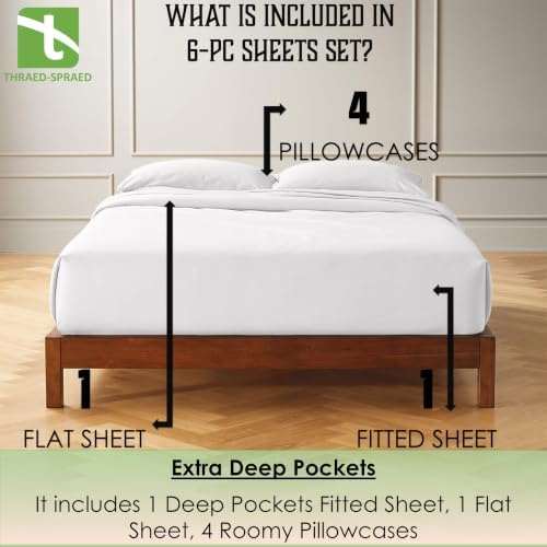 (6-Piece) California King [72”x84”] Percale Sheets Set