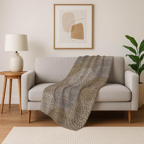 Addison Rugs ASB882 Taupe 50" x 70" Oversized Sherpa Throw Blanket