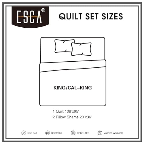 ESCA 3-Piece Alley Animal Print Gray Bedspread Set King Size Tiger
