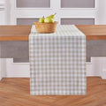Solino Home 100% Pure Linen Table Runner Natural, Gingham Check 14 x