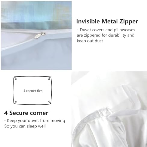 King Duvet Cover Set Soft Microfiber Abstract Patterns Light Color