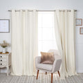Home Fashion Max Total Blackout Set of 2 Linen Textured Curtains