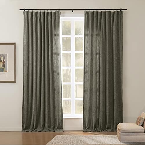 ChadMade Chenille Curtain 96 Inches Long, Room Darkening Curtain Drape