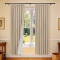Etherealveil 100% Blackout Pinch Pleated Linen Curtains 2 Panels