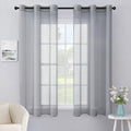 MIULEE Solid Color Sheer Curtains 63 Inches Long 2 Panels Set