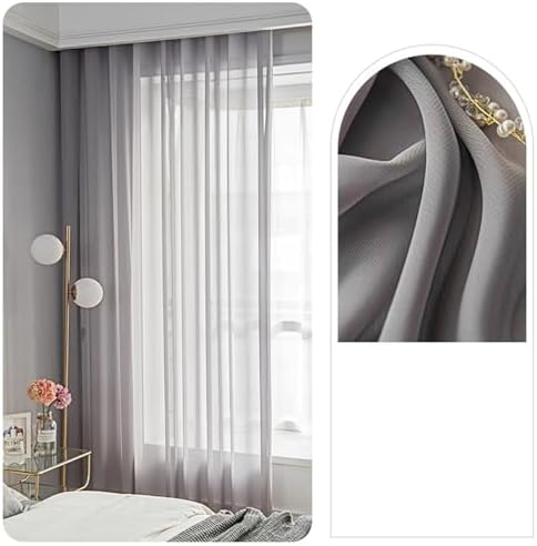 Beydodo Panel Curtains 63 Inch Length, Semi Sheer Curtains for Bedroom