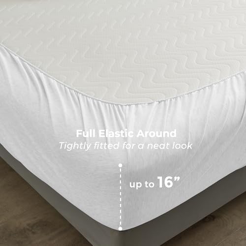Pure Bedding Bed Sheets - Full Sheet Set [6-Piece, Heather White]