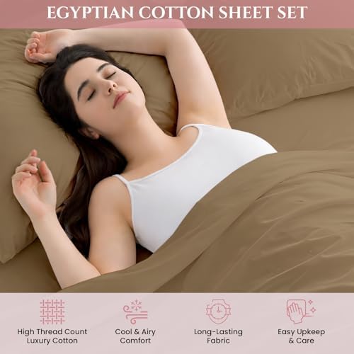 Sheets Full XL Size Bed Sheets-100% Long Staple Soft Egyptian Cotton