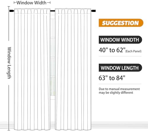 SimpleHome 100% Blackout 84 Inch Grey Curtains for Living Room