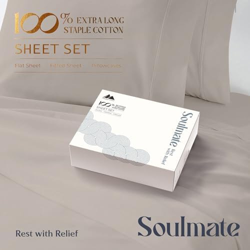 Mayfair Linen Sheets 100% Egyptian Cotton Queen Size - Luxury 500