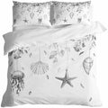 3 Pieces Duvet Cover Starfish Shell Leaves Luxury Soft Comforter Cover