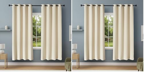 Amazon Basics 100% Blackout Curtains with Grommets, Blocks Sunlight