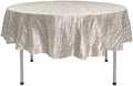 YOUR CHAIR COVERS - 90 Inch Round Crinkle Taffeta Tablecloth - Ivory