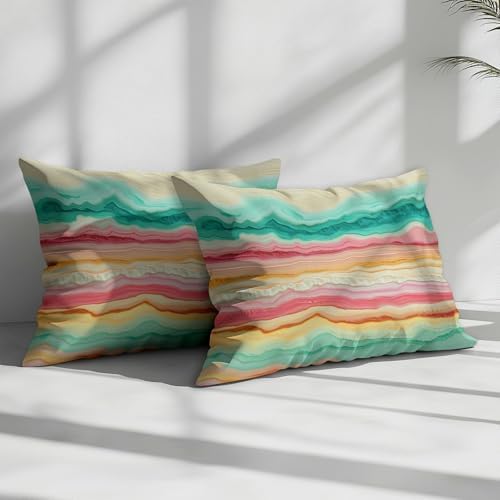 King Duvet Cover Set Minimalism Wavy Lines Gradient Bedding with