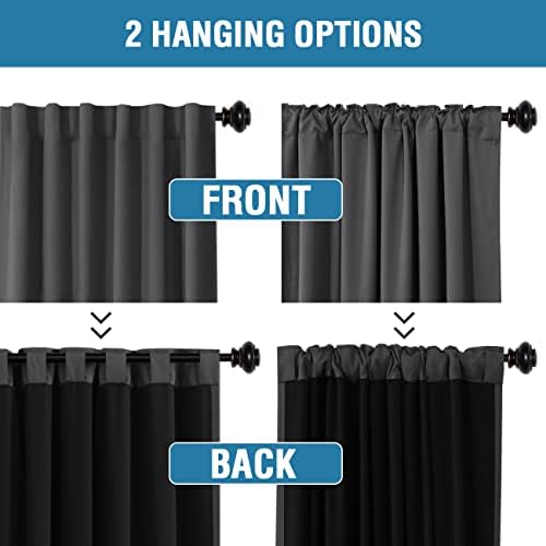 H.VERSAILTEX 100% Blackout Curtains for Bedroom with Black Liner Full