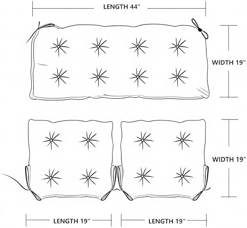 QILLOWAY Outdoor Patio Cushions Set of 3, Wicker Furniture Cushions