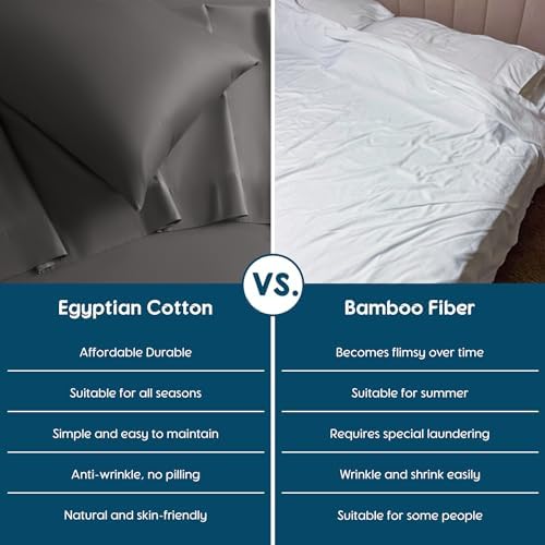 SONORO KATE 800 Series 100% Egyptian Cotton King Sheet Set,Sateen