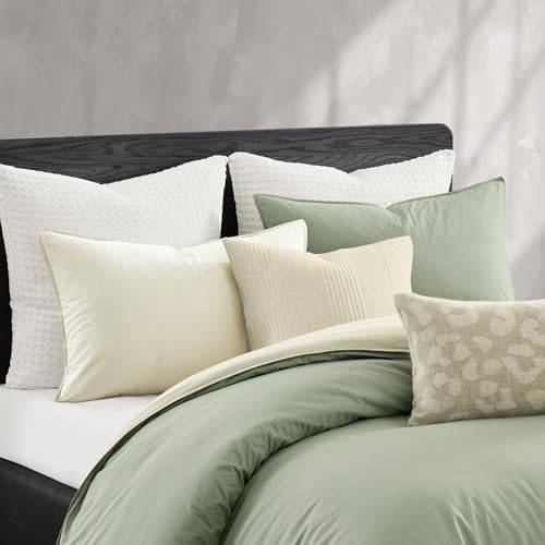 DKNY Full/Queen Duvet Cover Set - 3-Piece Vintage Washed Cotton