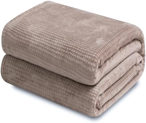 Oversized King Fleece Blanket 120x120 Inches, Seamless Soft Cozy 3D
