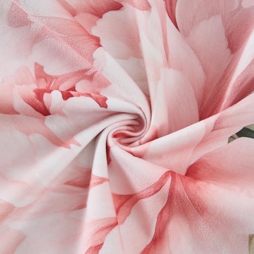Pink Peony Velvet Pillow Covers 20x20 Set of 2, Shabby Chic