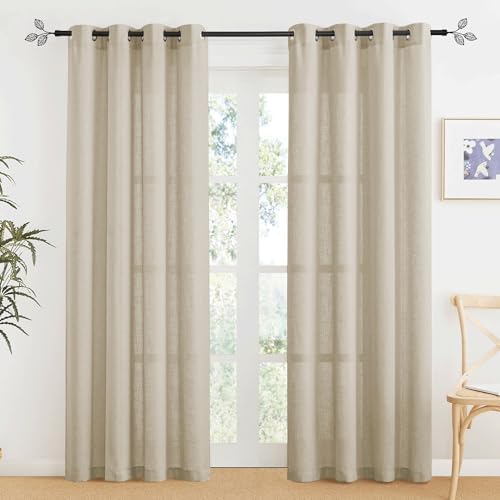RYB HOME Sheer Curtains 84 inches Length for Living Room Bedroom