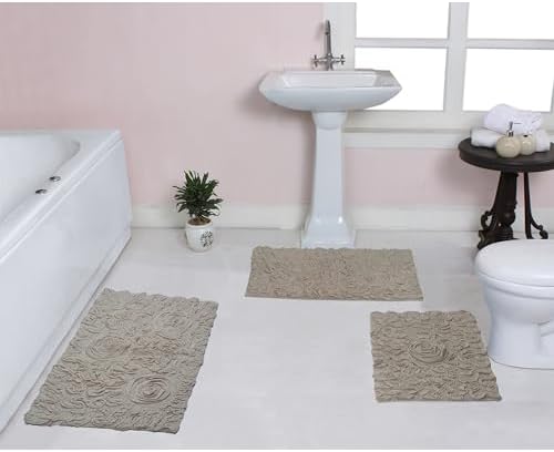 Home Weavers Modesto Collection 100% Cotton Tufted Bath Rugs, Extra