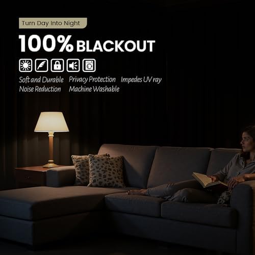 SimpleHome 100% Blackout 72 Inch Chocolate Brown Curtains for Living