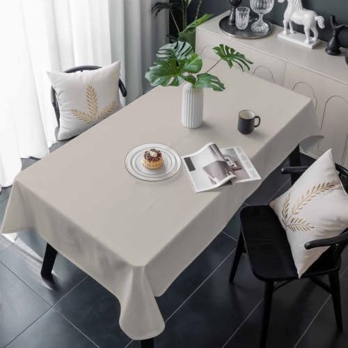 Light Grey Table Cloth Waterproof Tablecloths, Modern Farmhouse Solid