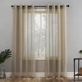 No. 918 Emily Sheer Voile Grommet Curtain Panel, 59" x 84", Stone