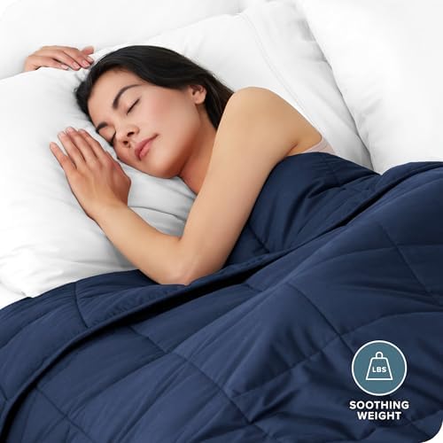 Bare Home Cotton Weighted Blanket (Dark Blue, 40"x60" 10lbs)
