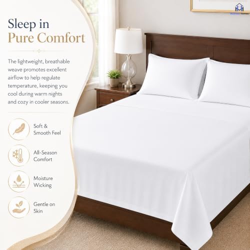 Mattress-Homes Flat Sheets Full Size 100% Egyptian Cotton Top Sheet