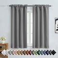 OVZME Grey Blackout Curtains for Bedroom 63 Inch Length 2 Panels