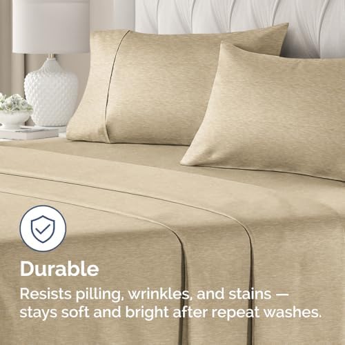 King Pillow Cases Set of 2 - Ultra Soft Pillowcase Covers - Heathered