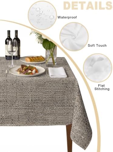 Farmhouse Textile Rectangle Tablecloth 60 x 120 Inches Country Gray