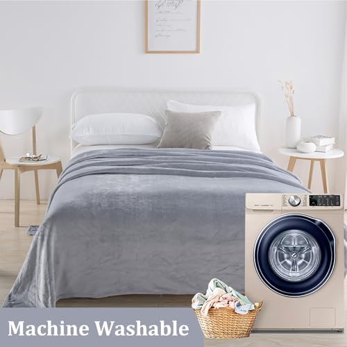 Solid Flannel Fleece Blanket,Plush Throw Fuzzy Lightweight Microfiber