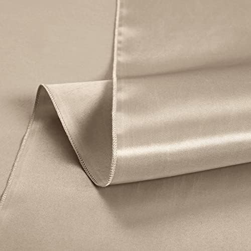 1 Pack Tan Satin Tablecloth, 58 x 102 Inches, Rectangle
