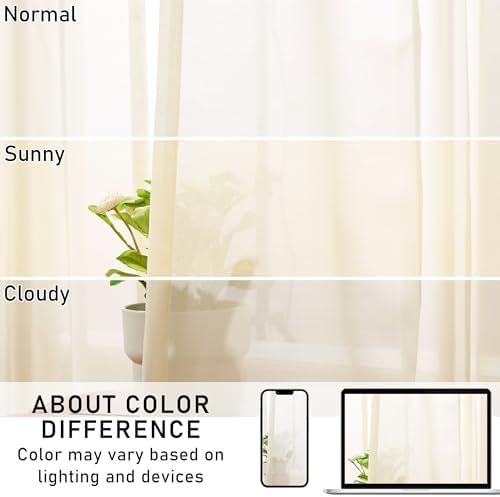 WEST LAKE Extra Long Pinch Pleated Sheer Curtains 108 Inches Length