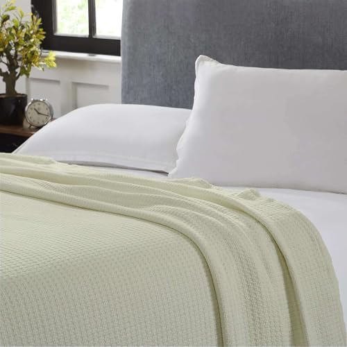 California King Size Cotton Waffle Weave Blanket – Lightweight