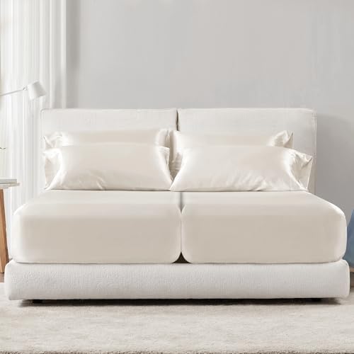 Madison Park Essentials Satin Sheets Split King Size Bed Set, 7 Pcs