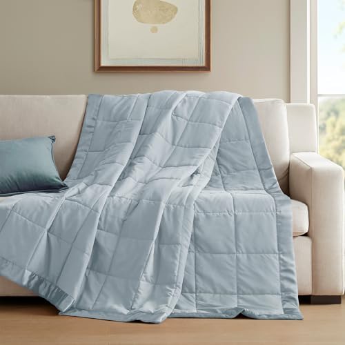 Madison Park Down Alternative Twin Size Blanket for Bed, Satin Trim