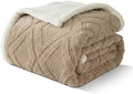 Sherpa Throw Blanket for Couch, and Bed, King 108"x90", Tan