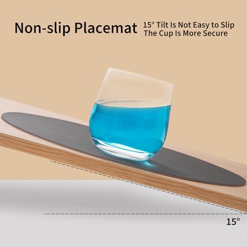 Myir JUN 15 Inches Round Placemats Set of 6 Faux Leather Place Mats