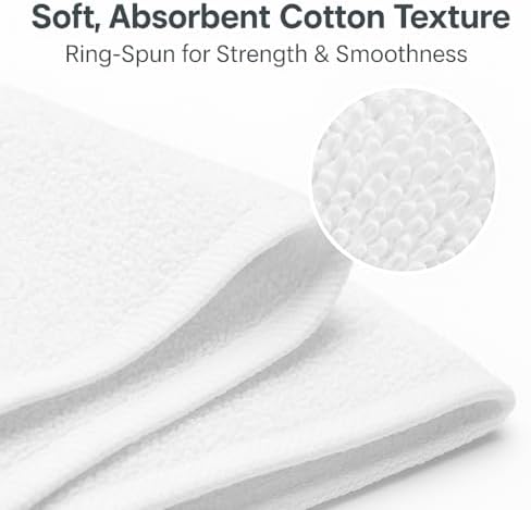 Wash Cloths 12”x12” – Economy Grade 100% Cotton, Soft, Durable &