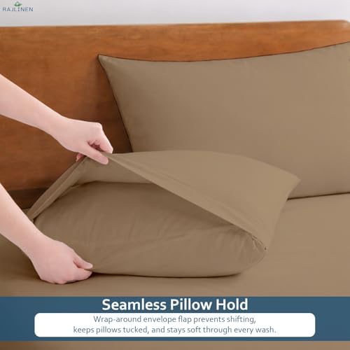 Rajlinen 100% Cotton Full Sheets Set, Cooling & Breathable Bed Sheets