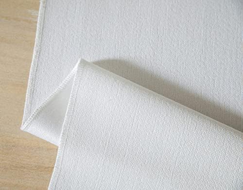 ZeeMart White Table Runners 90 Inches Long, Burlap Linen Style Rustic