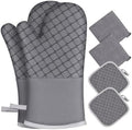 Fit for Oven Mitts Set - 500°F Non-Slip Silicone with Soft Cotton