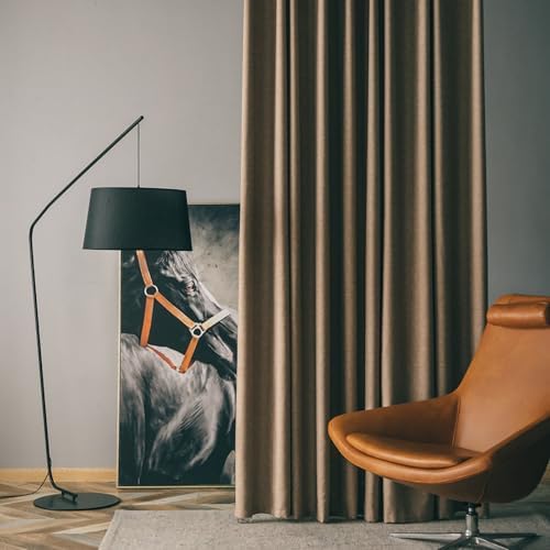 Luxury Natural Linen Curtains for Living Room,2 Panels Country Rustic