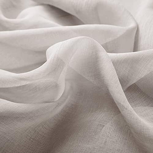 Sheer Bedroom Curtains 63 Inches Long, Grommet Solid Color Voile Sheer