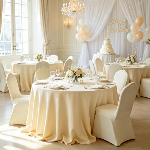 10 Pack Round Table Cloth 90 Inch, Round Tablecloth, Washable