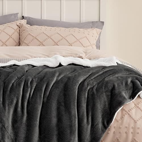 Bedsure GentleSoft Sherpa Fleece Blanket Queen Size for Bed
